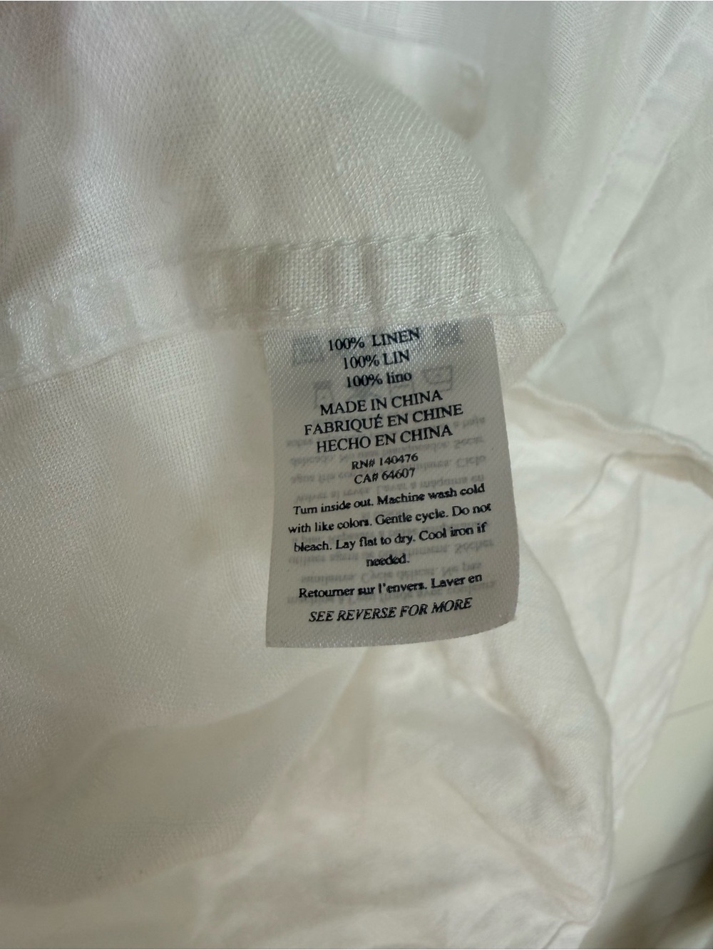 Faherty Laguna Relaxed Fit White Linen Button Up sz Medium - Picture 10 of 11